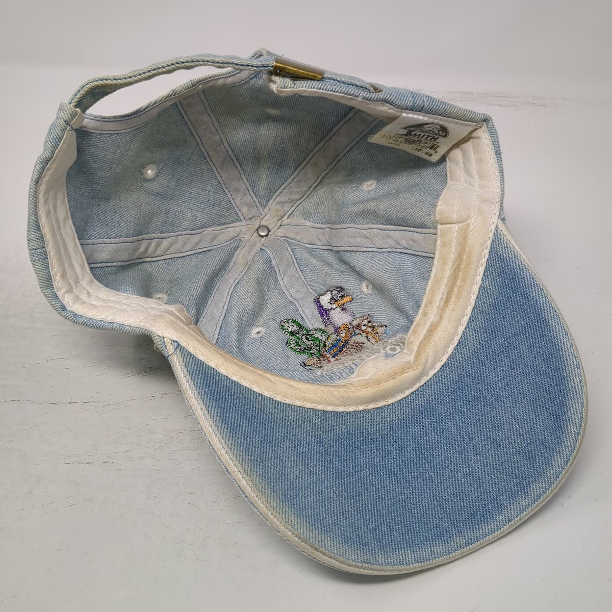 Smith Southwestern Baseball Cap Blue One Size Denim Cactus Cow Slideback Hat