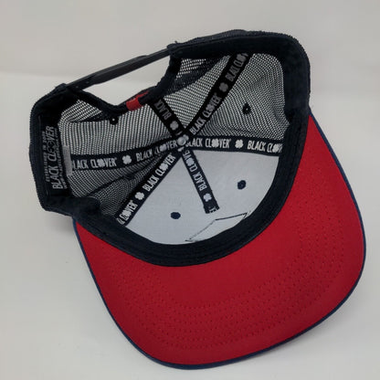 Black Clover Est. 2008 Live Lucky Snapback Trucker Hat Blue OSFA Mesh Back