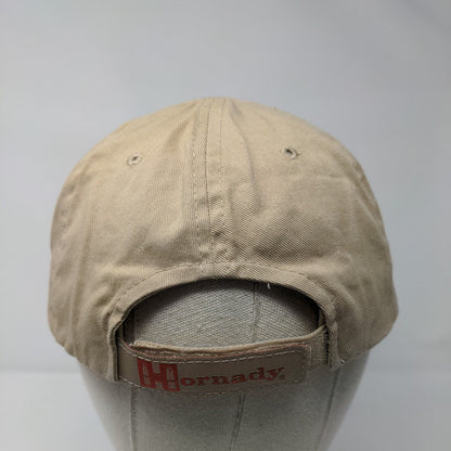 Hornady Strapback Hat Tan One Size Adjustable Embroidered 6 Panel