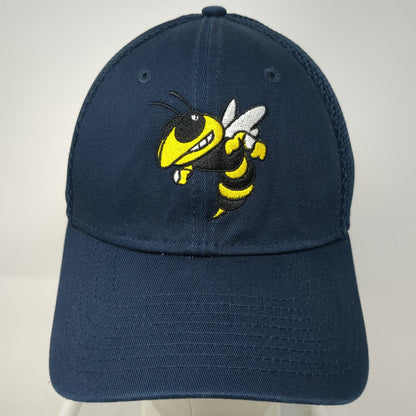 New Era Baseball Cap Blue M Mascot Yellow Jacket Mesh Stretch Fit 39THIRTY Hat