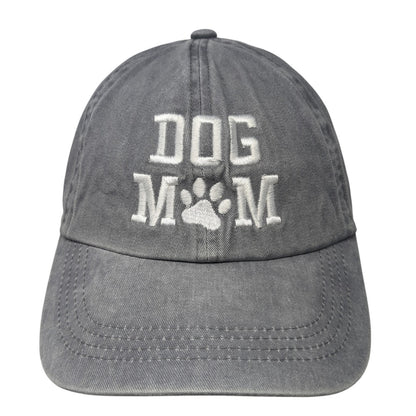 Dog Mom Slideback Baseball Cap Gray One Size Adjustable Embroidered 6 Panel