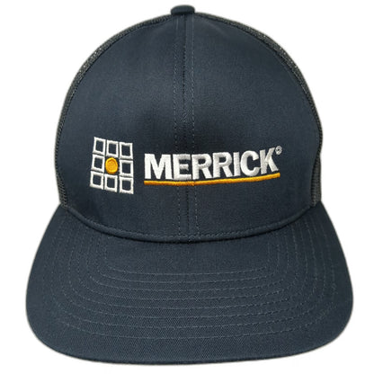 Pacific Headwear Trucker Hat Blue OSFM Hat Merrick Business Logo Mesh Snapback