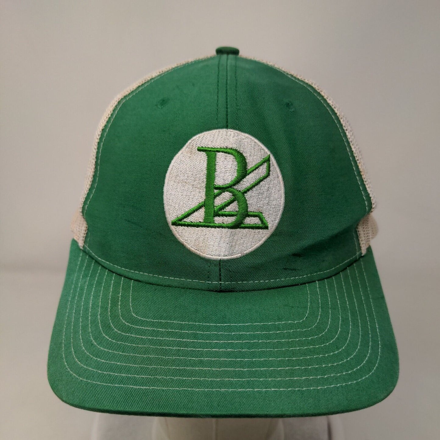 Richardson Snapback Mesh Back Trucker Hat Green One Size Embroidered Logo