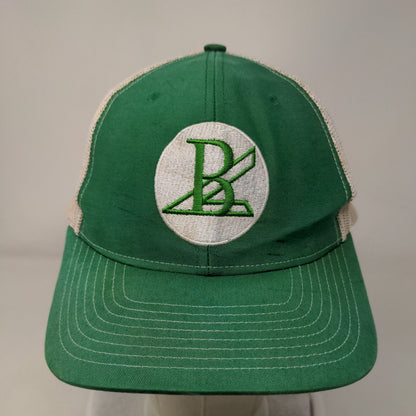 Richardson Snapback Mesh Back Trucker Hat Green One Size Embroidered Logo