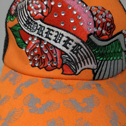 Forever Snapback Trucker Hat Multicolor OSFA Floral Bling American Tattoo Wear