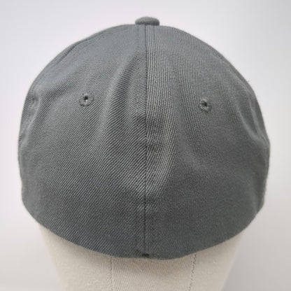 Neff Baseball Cap Gray M Fitted Stretch Fit Embroidered Logo 6 Panel Curved Hat
