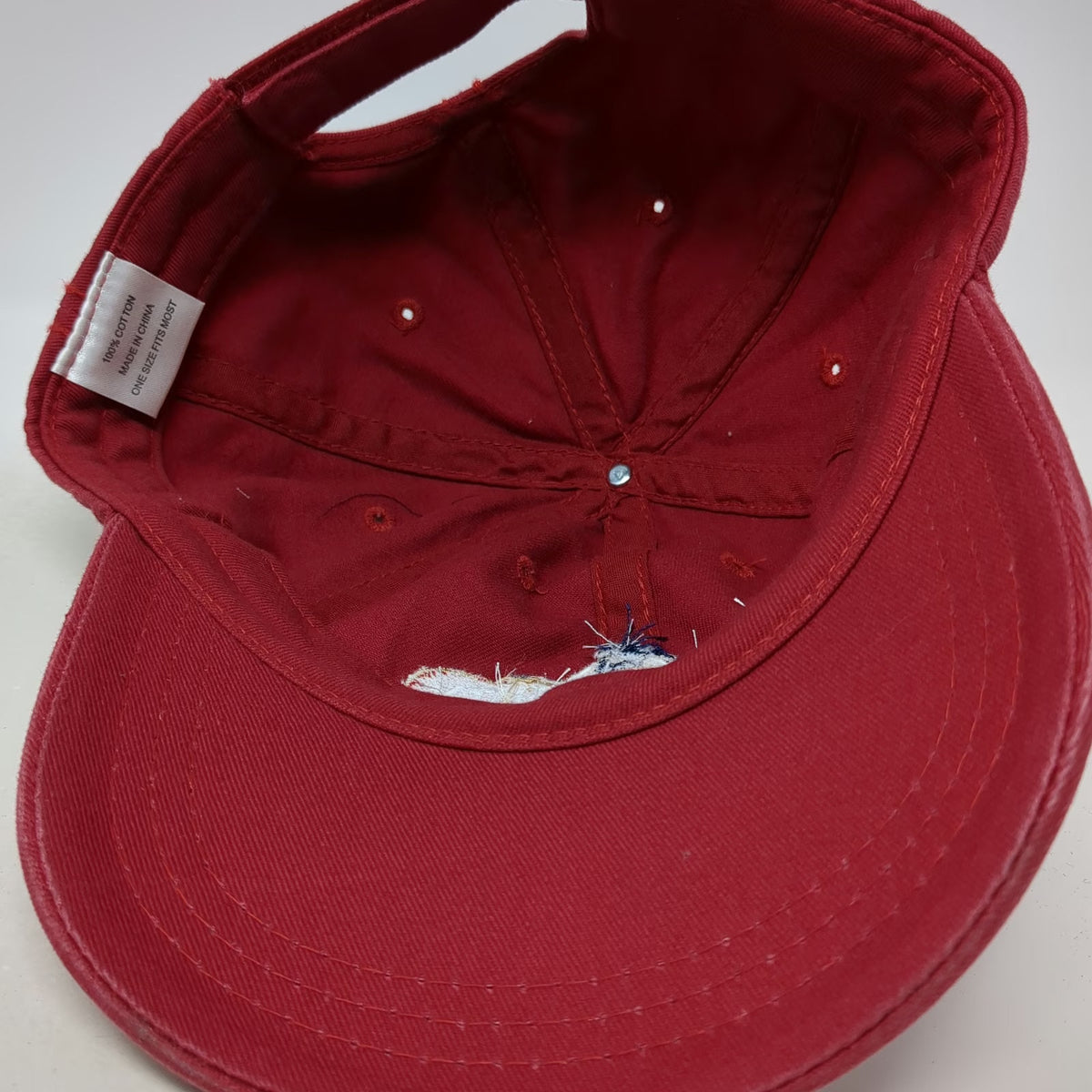 Ocean Beauty Seafoods Red One Size Baseball Cap Hat Embroidered Logo Strapback