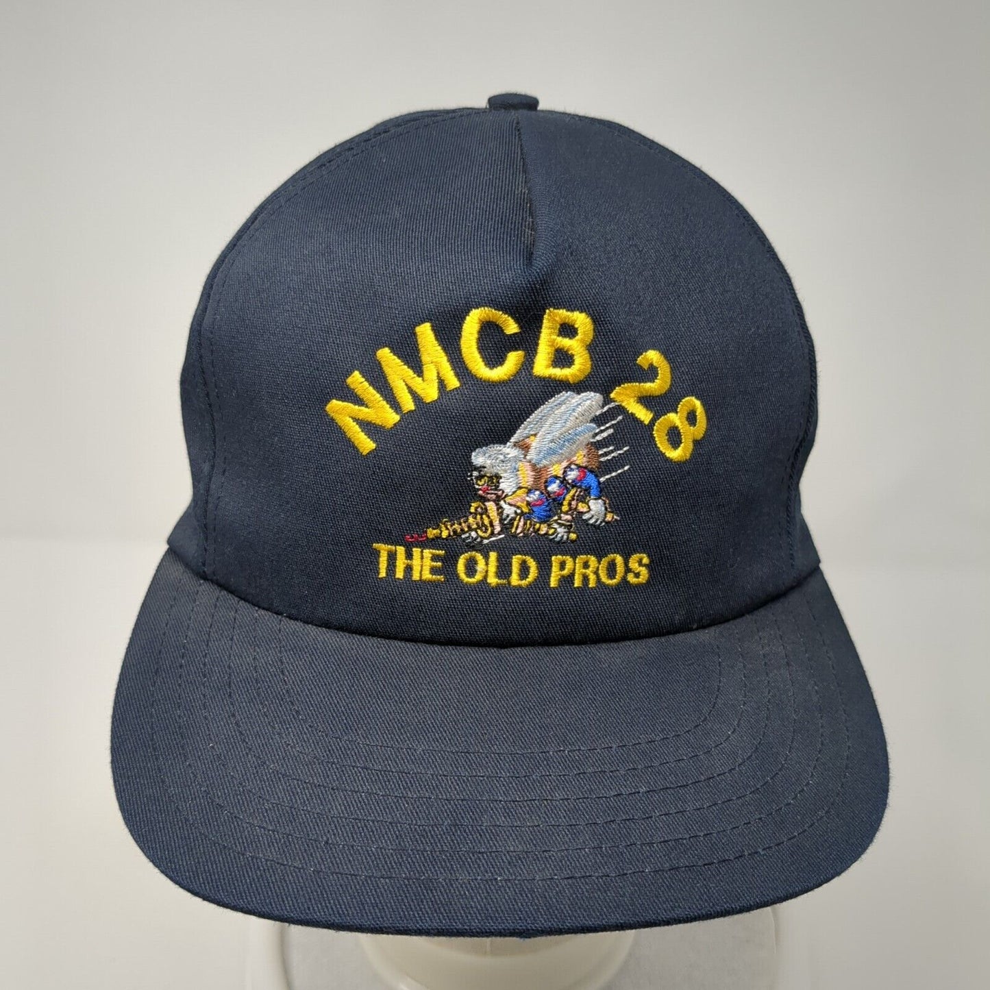 NMCB 28 The Old Pros Snapback Hat Blue OS Adjustable Embroidered Eagle Crest