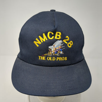 NMCB 28 The Old Pros Snapback Hat Blue OS Adjustable Embroidered Eagle Crest