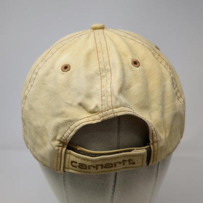 Carhartt Baseball Cap Beige Brown One Size Leather Patch Logo Strapback Hat