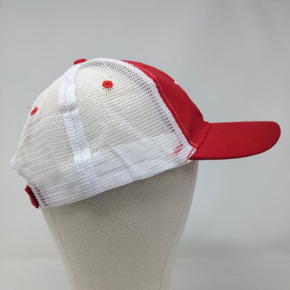 Mississippi Braves Strapback Mesh Back Hat Red White Embroidered Logo MLB