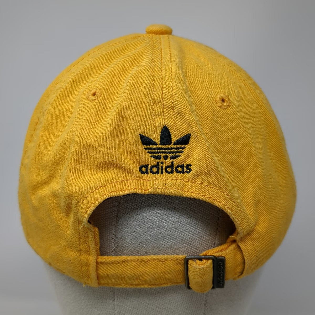 Adidas Baseball Cap Yellow One Size Trefoil Logo Cotton Slideback Adjustable Hat