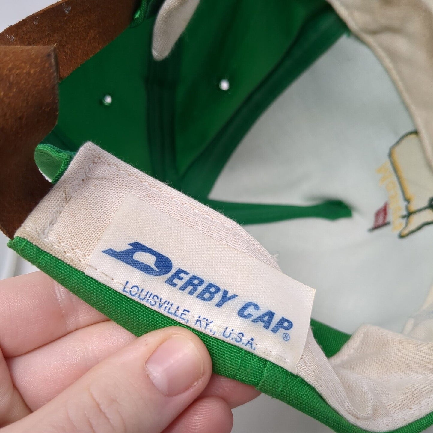 Derby Cap Vintage Slideback Trucker Rope Hat Masters Embroidered Logo Made USA