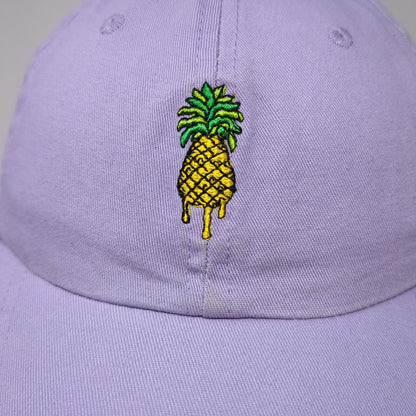 Pineapple Slideback Hat Purple One Size Adjustable Embroidered Cotton-On