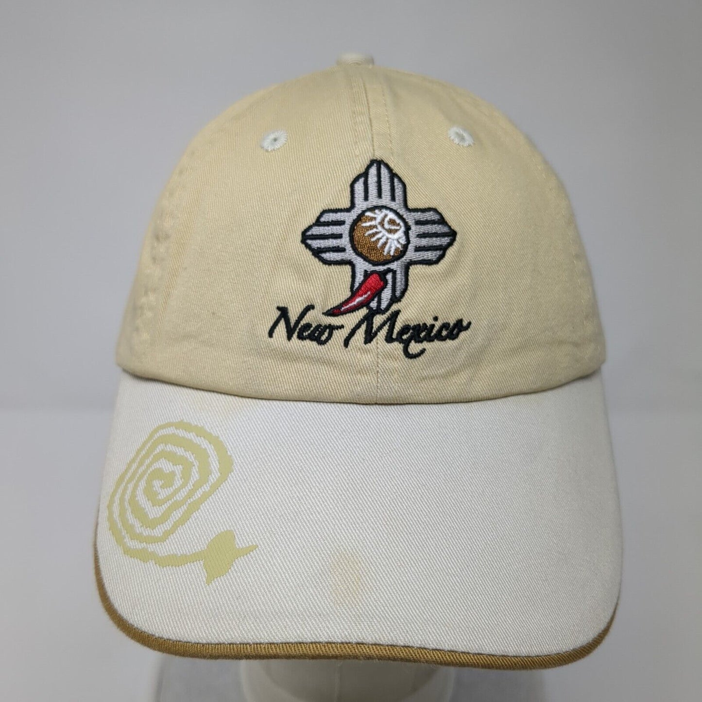 New Mexico Slideback Hat Tan One Size Adjustable Embroidered Polar