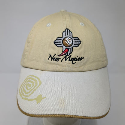 New Mexico Slideback Hat Tan One Size Adjustable Embroidered Polar