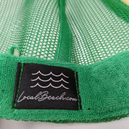 Live It Up Snapback Trucker Hat Green OS Adjustable Mesh Back Rope Local Beach