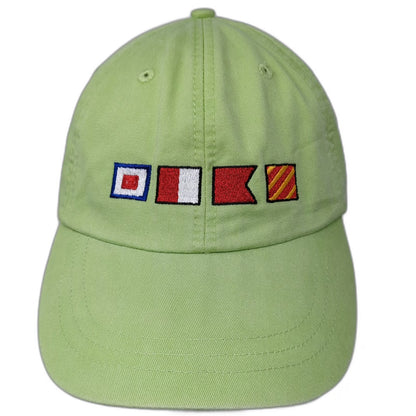 Adams Baseball Cap Green One Size Watch Hill Boat Yard Nautical Flags Hat