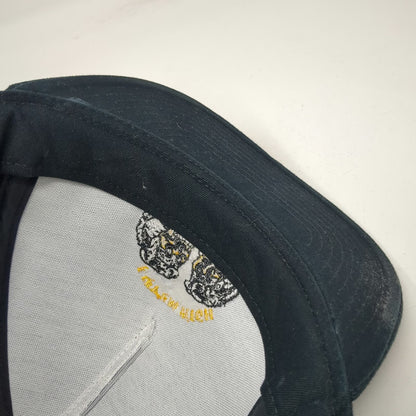 Vans 5 Panel Black Hat OS Snapback Lift Em High Drain Em Dry Skulls Graphic Logo
