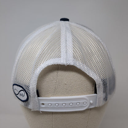 Top of Tamarack Patch Snapback Trucker Hat Blue One Size Mesh Back