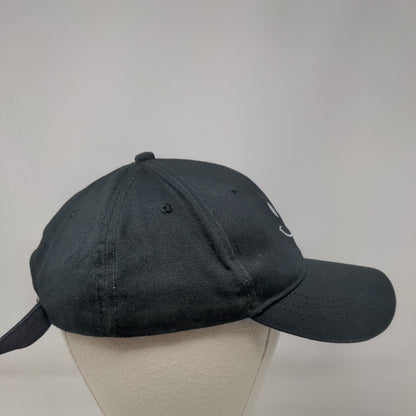 Smiley Face Slideback Hat Black One Size Adjustable Embroidered Cotton JHC