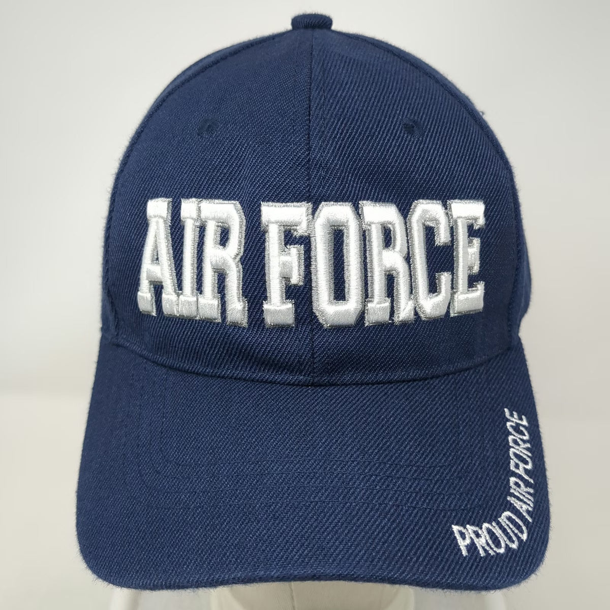 Blue Baseball Cap One Size Proud Air Force USAF Silver Embroidery Strapback Hat