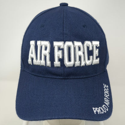 Blue Baseball Cap One Size Proud Air Force USAF Silver Embroidery Strapback Hat