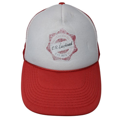 C.R. England Est. 1920 Snapback Trucker Hat Red OS Adjustable Mesh Back Rope