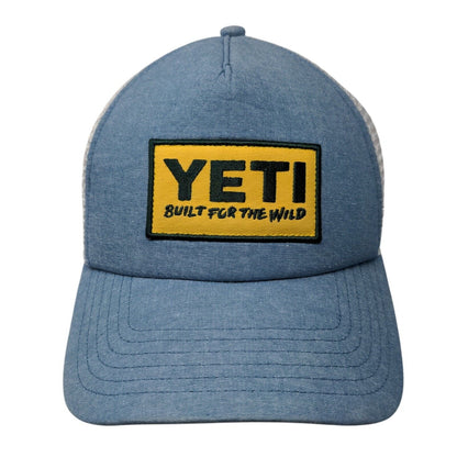 YETI Built For The Wild Snapback Trucker Hat Blue OSFA Adjustable Mesh Back