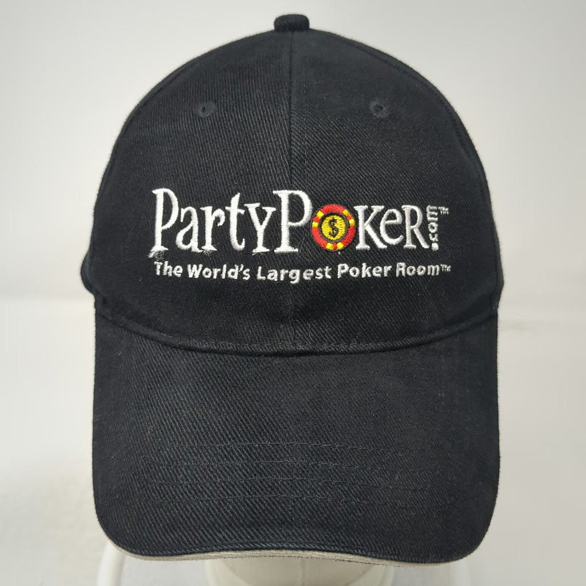 Baseball Cap Black One Size PartyPoker Embroidered Gaming Poker Room Hat Graphic