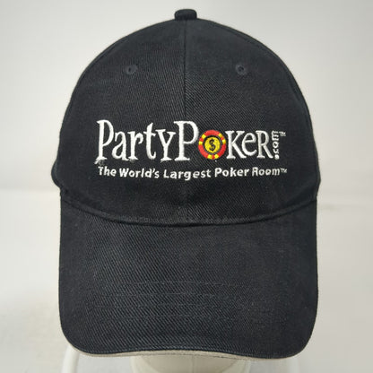 Baseball Cap Black One Size PartyPoker Embroidered Gaming Poker Room Hat Graphic