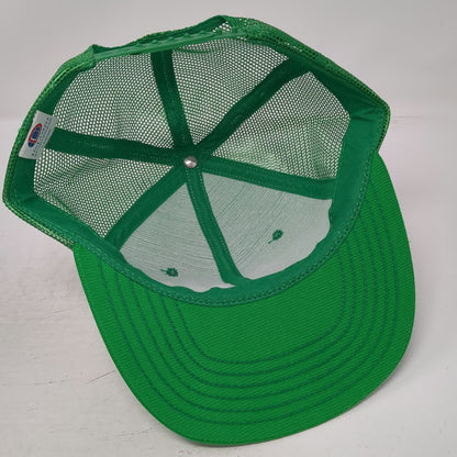 DeLONG Trucker Hat Green L Snapback Mesh G Logo Asterisk Flower USA Made