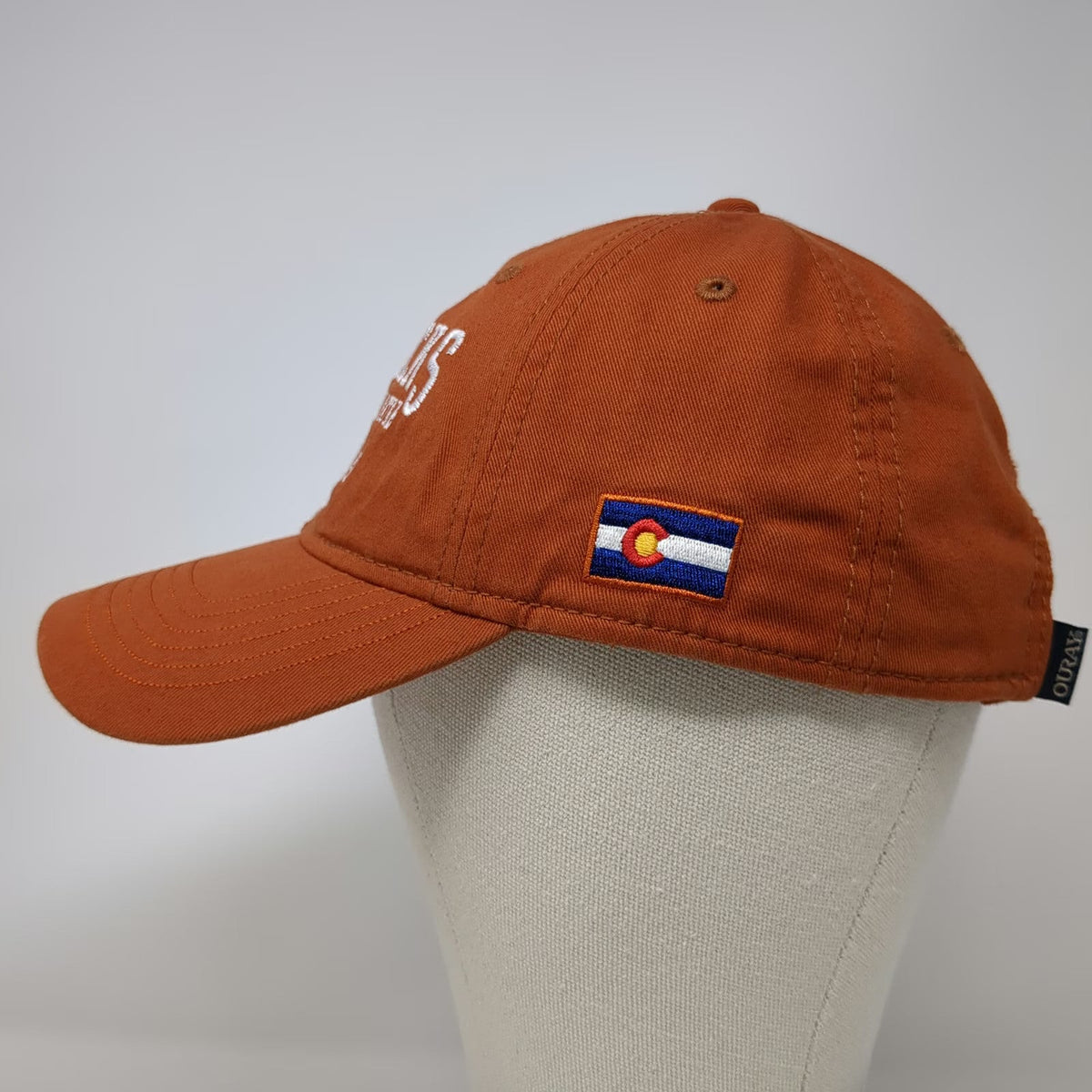 Ouray Red Rocks Park Amphitheatre 1941 CO Flag Orange One Size Baseball Cap Hat