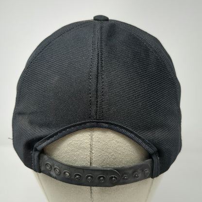 New Era 5 Panel Black Hat M Navy Yellow Embroidered Snapback Made in USA Brim