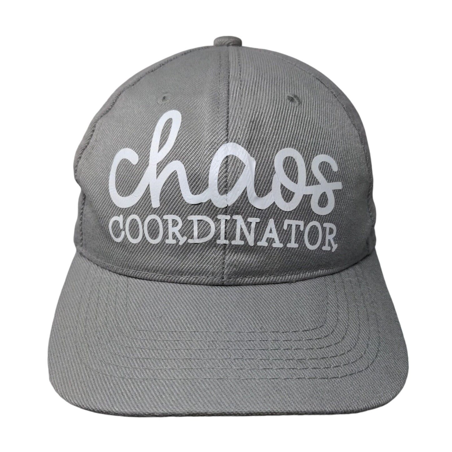 Chaos Coordinator Strapback Hat Gray One Size Adjustable Vent Holes