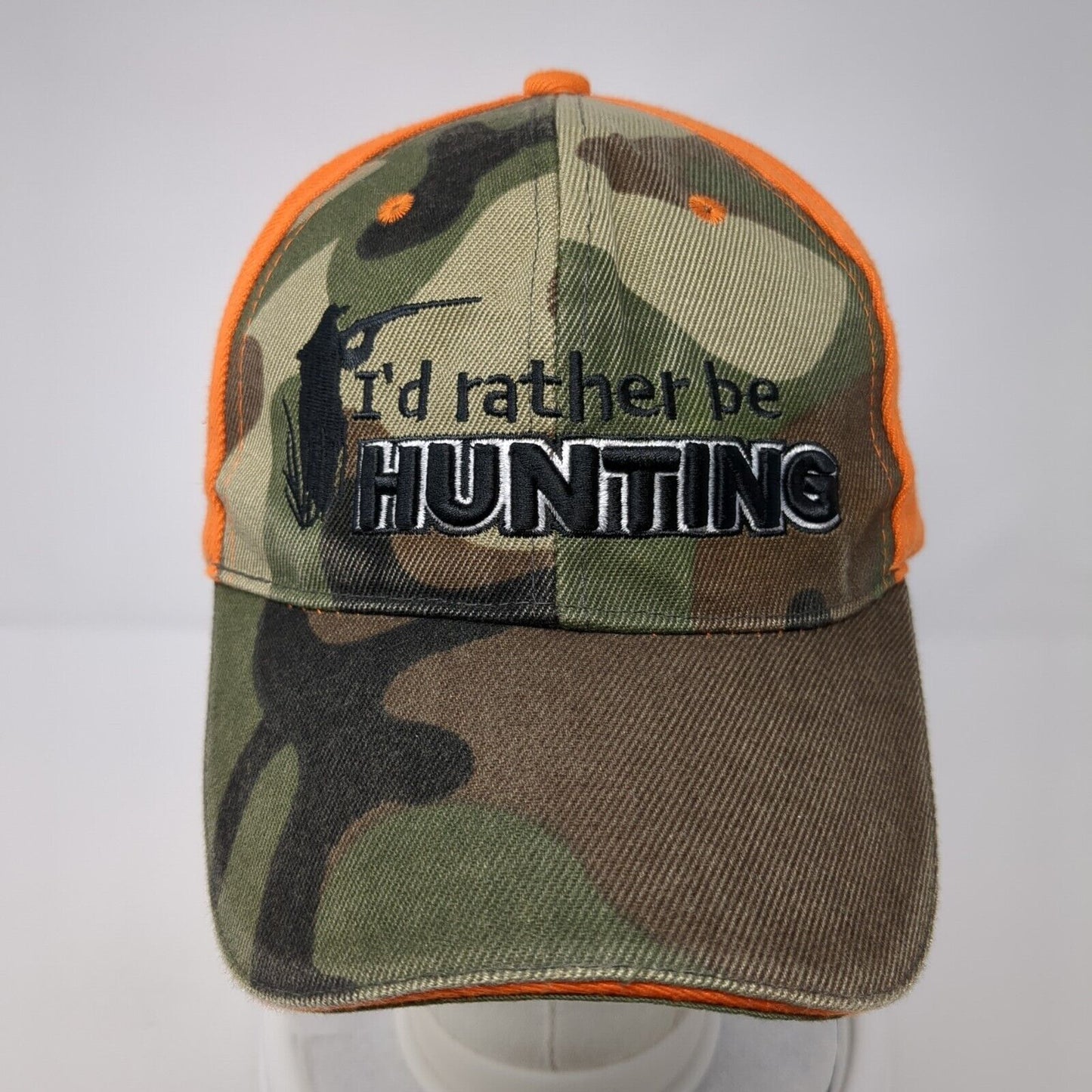 I'd Rather Be Hunting Strapback Hat Camouflage 58cm Adjustable Embroidered CTS