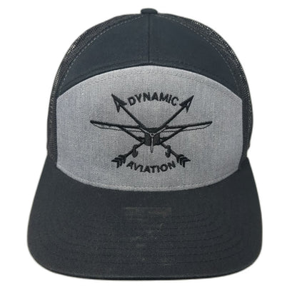 Richardson Trucker Hat Black One Size Dynamic Aviation Mesh Back Logo Snapback