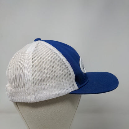 GC Snapback Mesh Back Trucker Hat Blue One Size Embroidered Colorblock