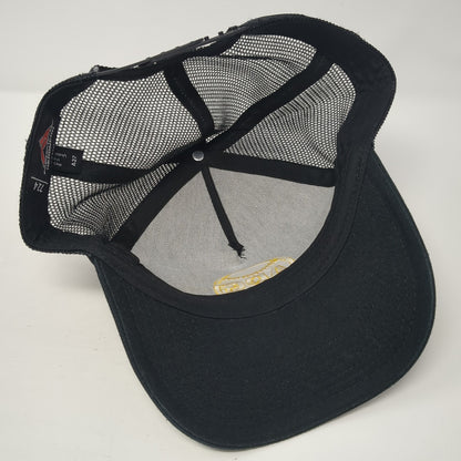 ADG Baseball Snapback Mesh Back Trucker Hat Black One Size Adjustable