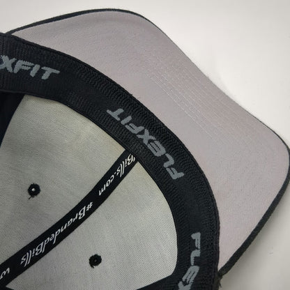 Branded Bills Fitted Hat Black XL Legacy Outdoors Leather Patch Flexfit Curved