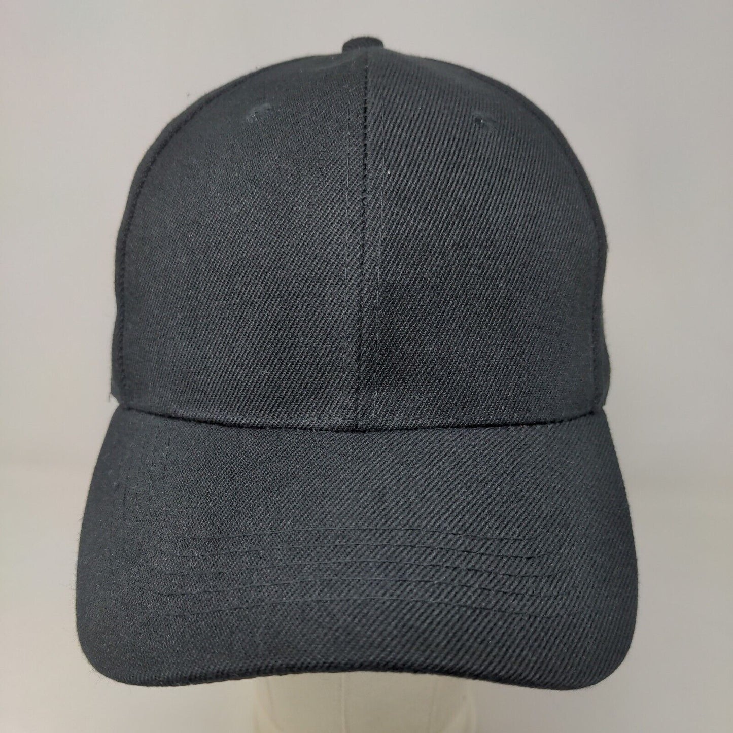 Tan's Club Men's Strapback Hat Black Blank 100% Acrylic Adjustable