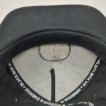 Black Box 5 Panel Black Hat One Size VR Fitness Experience Flat Brim Snapback