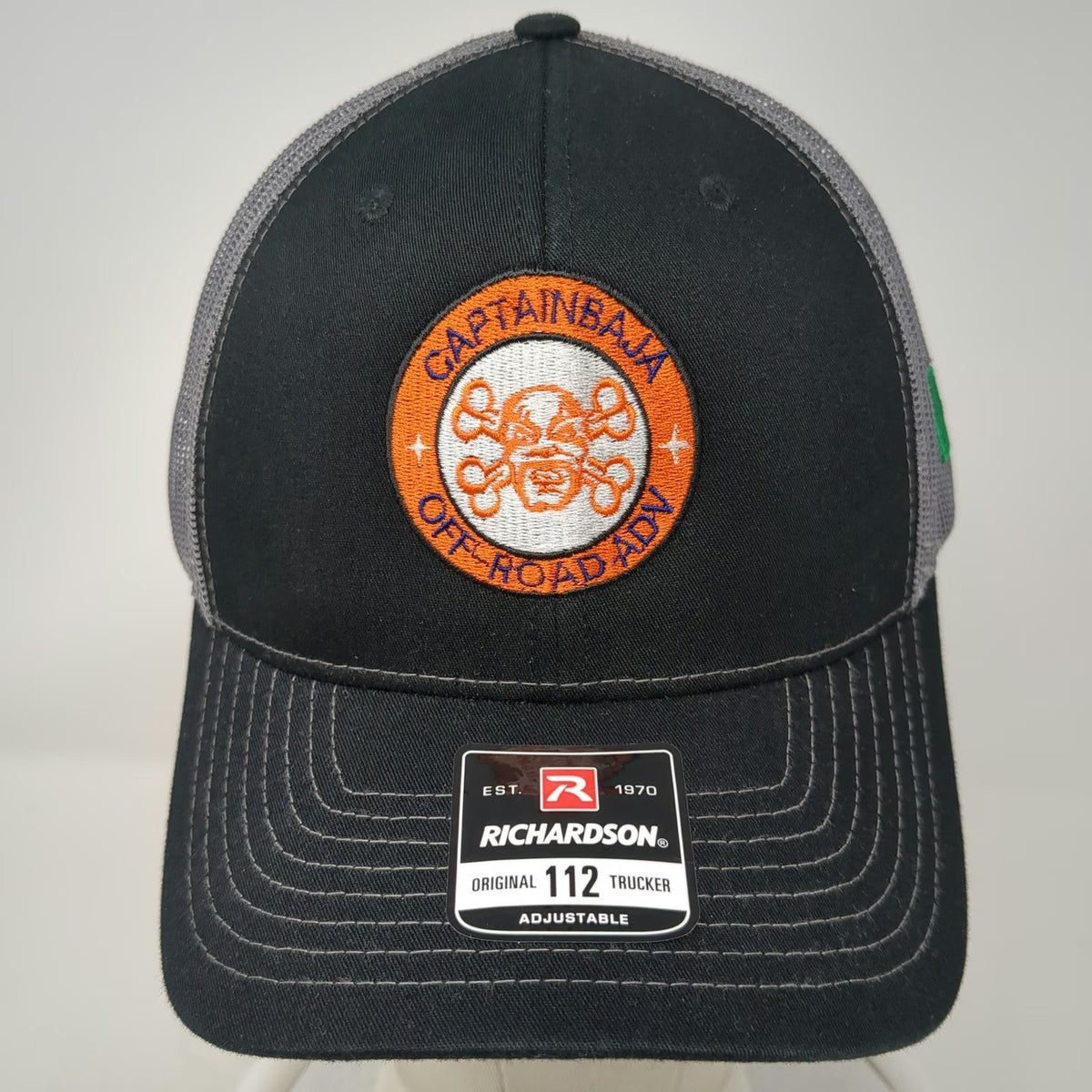 Richardson Trucker Hat Black OS Mexico Flag Captain Baja Off-Road Mesh Snapback