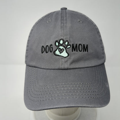 Dog Mom Slideback Hat Gray One Size Embroidered Paw Open Road 6 Panel