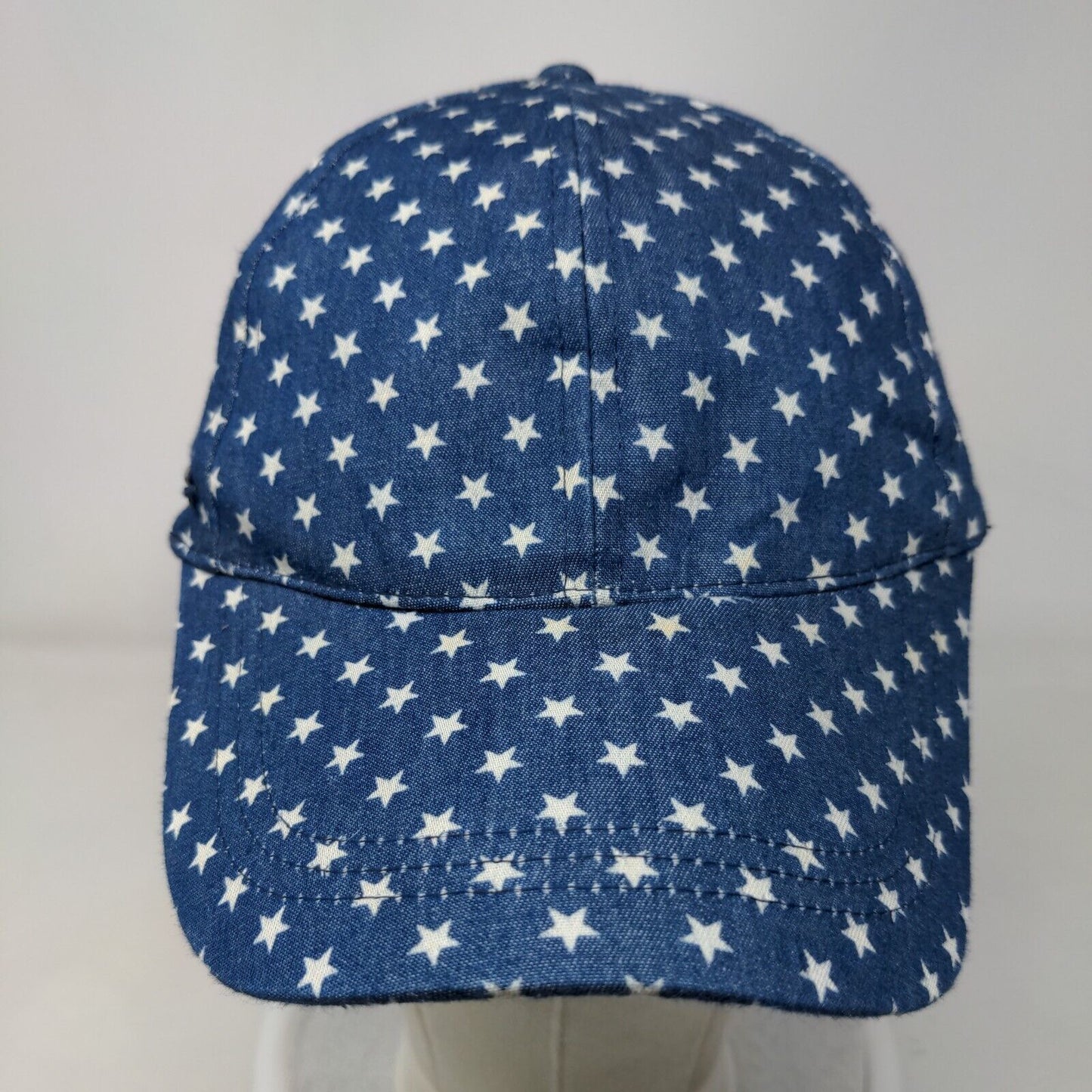 Steve Madden Slideback Hat Blue One Size White Stars All Over Print