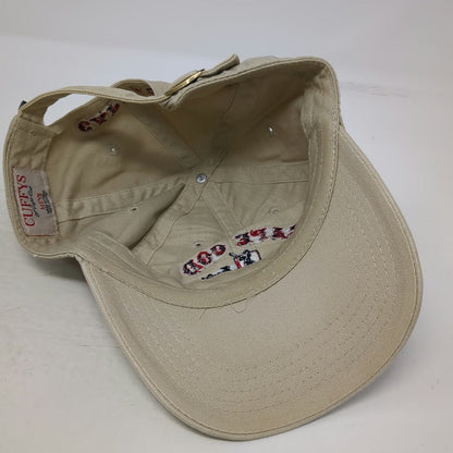 Cuffys Cape Cod Baseball Cap Beige One Size Adjustable Slideback Hat Embroidered