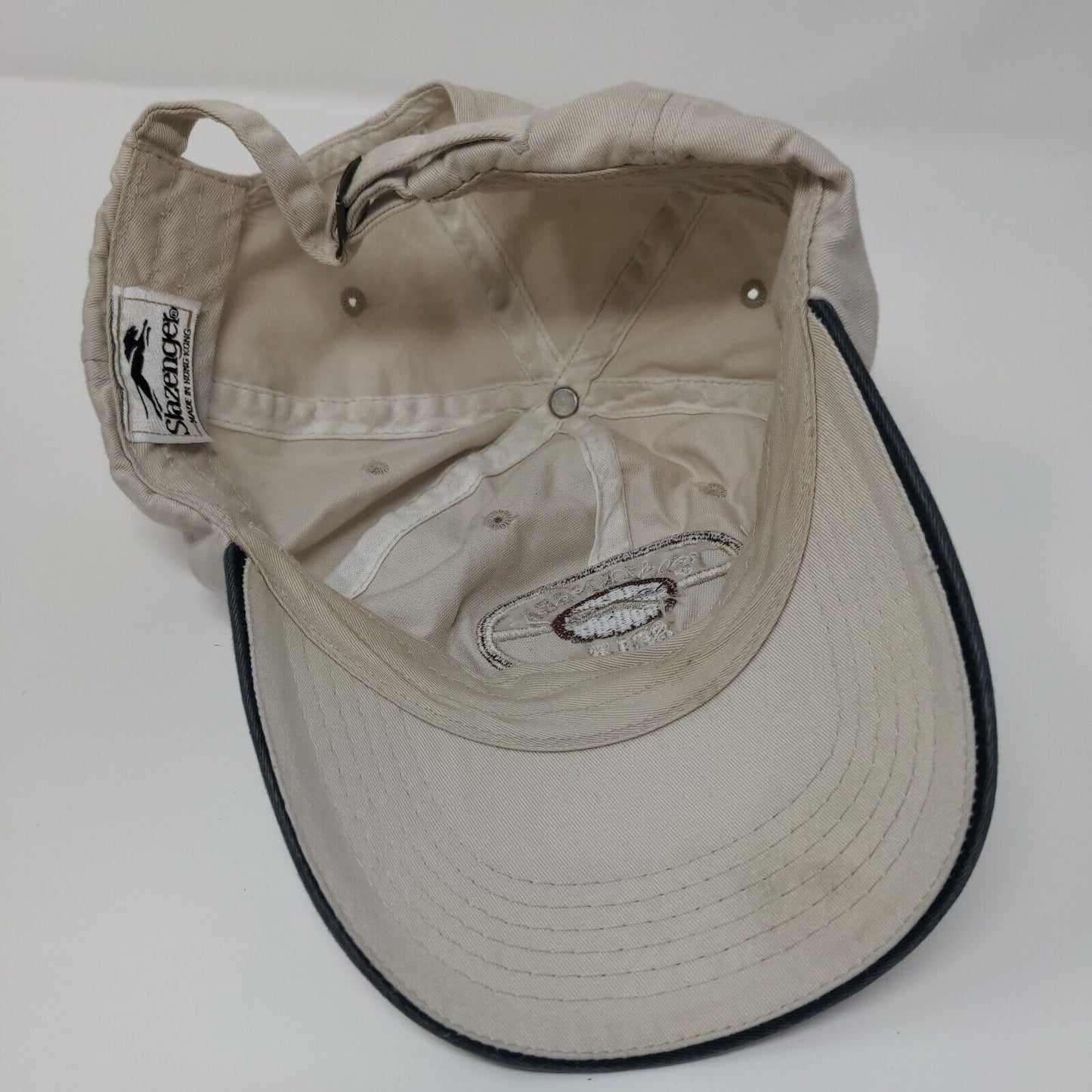 Slazenger Golf Slideback Hat Tan One Size Adjustable Embroidered