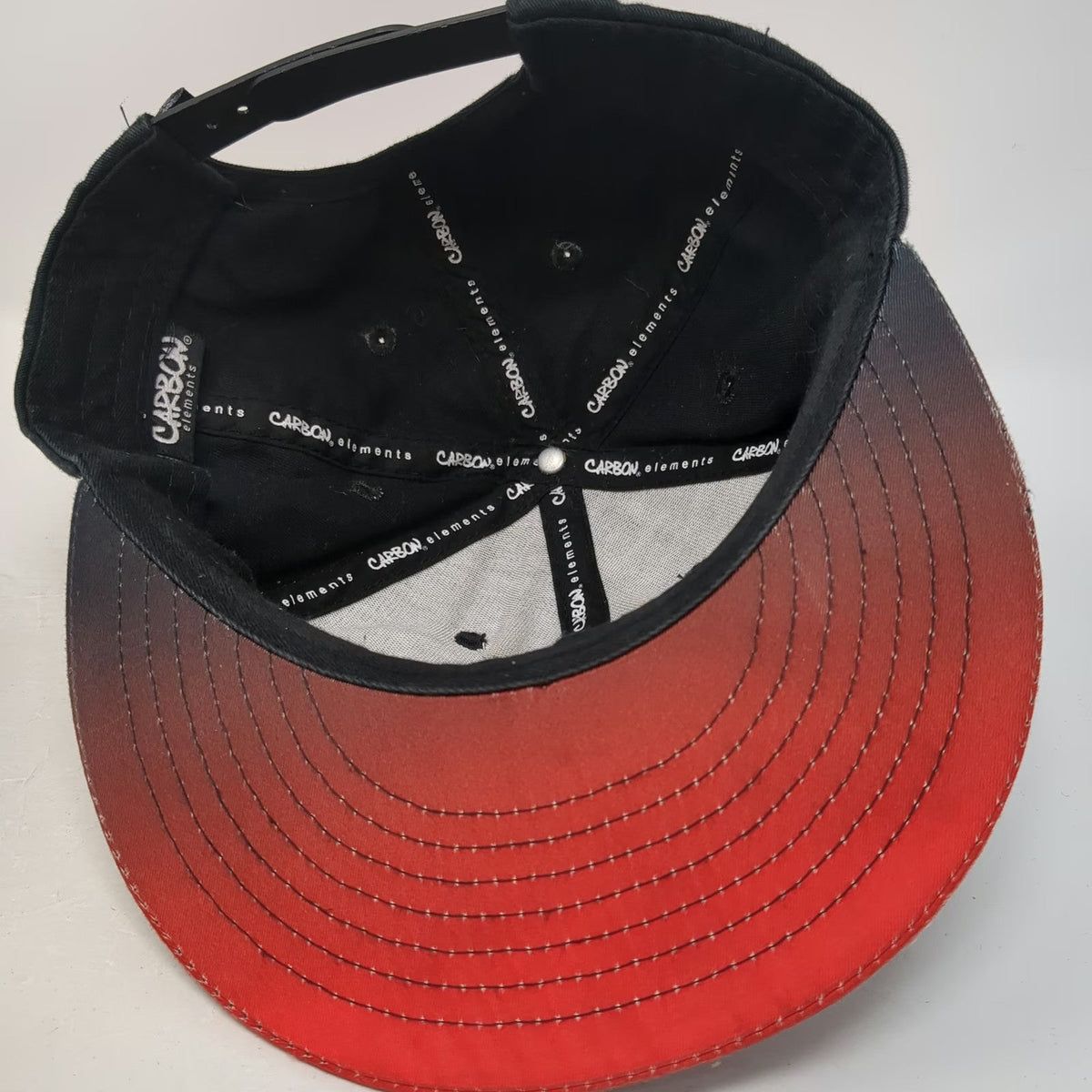 Carbon Elements Snapback Black Red One Size Dollar Sign Gradient Flat Bill Hat