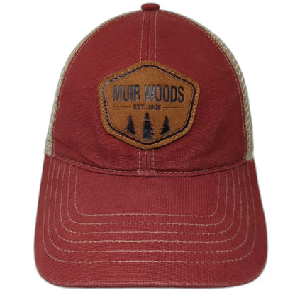 Royal Resortwear Baseball Cap Red One Size Muir Woods Patch Mesh Strapback Hat