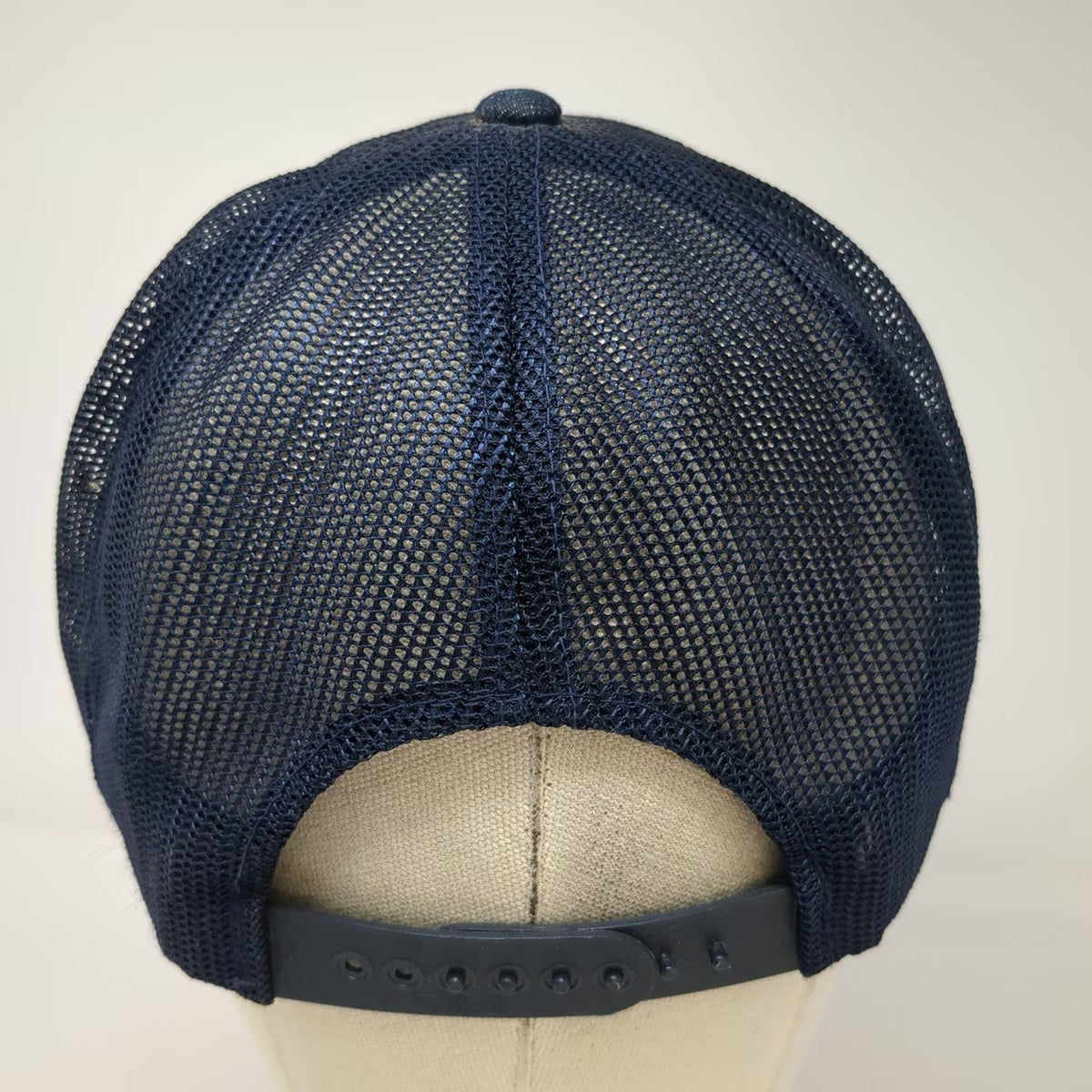 AJ Trucker Hat Blue OSFM Denim Snapback Flakey Jakes Burgers Bakery Beverages